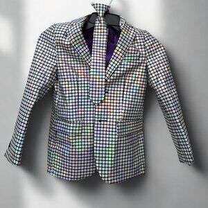 🌈 OppoSuits “Glitterazzi” Holographic Suit – Kids Size 8Y Shiny Party Outfit